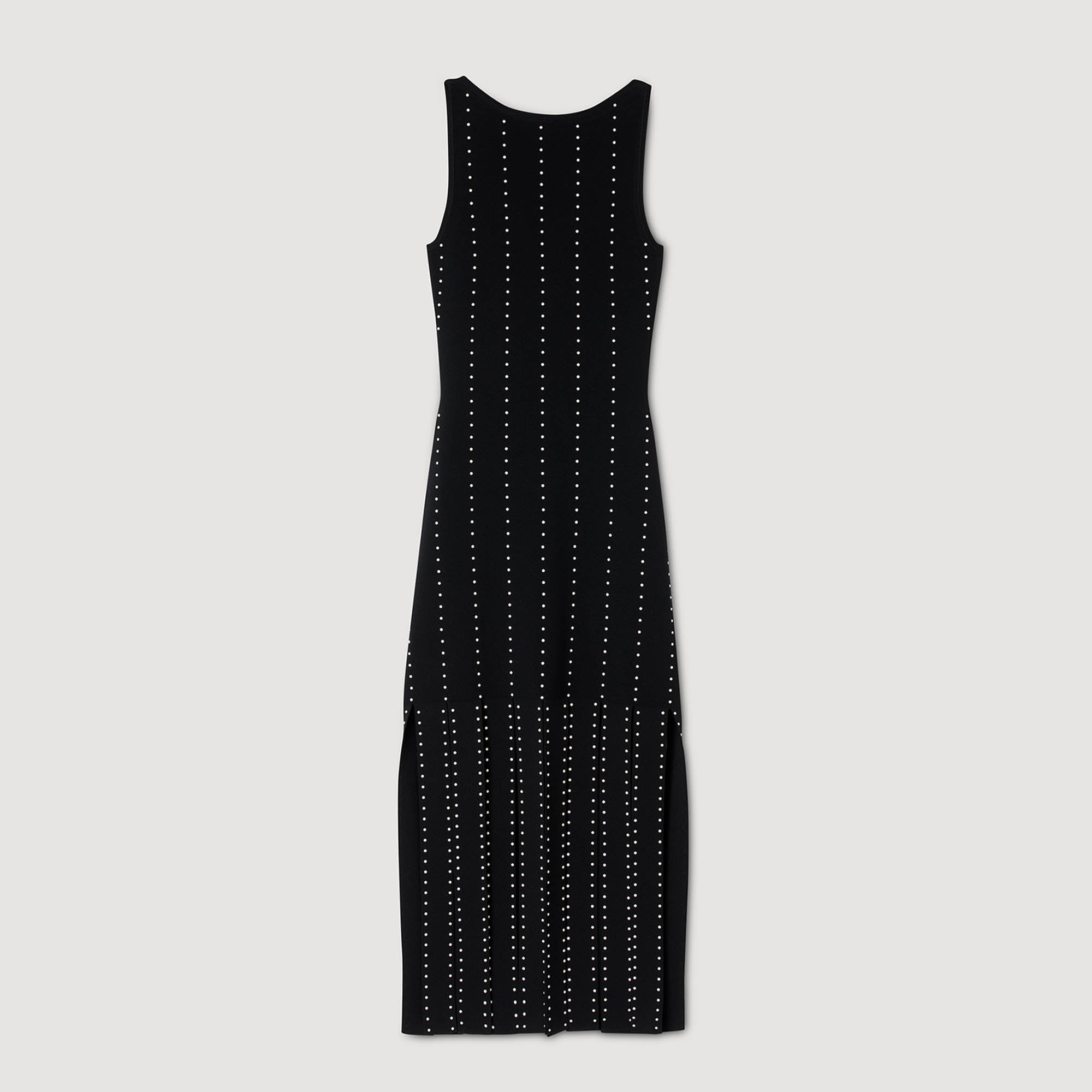 sandro fringed midi dress Aphrodite Fringed Knit Maxi Dress Black