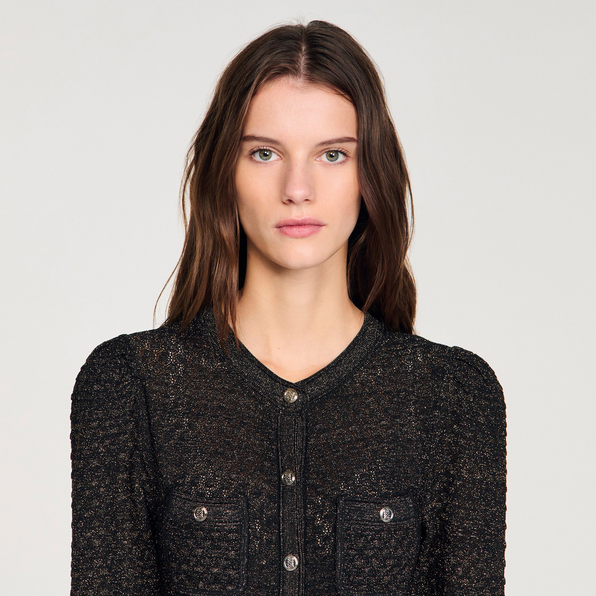 Shop Ramia Pointelle Knit Midi Dress Black for Woman Online