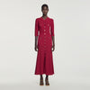 Ramia Pointelle knit midi dress Bordeaux