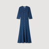 Ramia Pointelle knit midi dress Blue