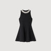 Darcy Short Dress With Pearl Collar Black