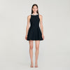 Darcy Short Dress With Pearl Collar Black