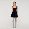 Nelya Short Dress With Rhinestone Neck Black

