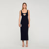 Sienna Rhinestone Heart Maxi Dress Black