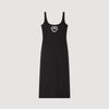 Sienna Rhinestone Heart Maxi Dress Black