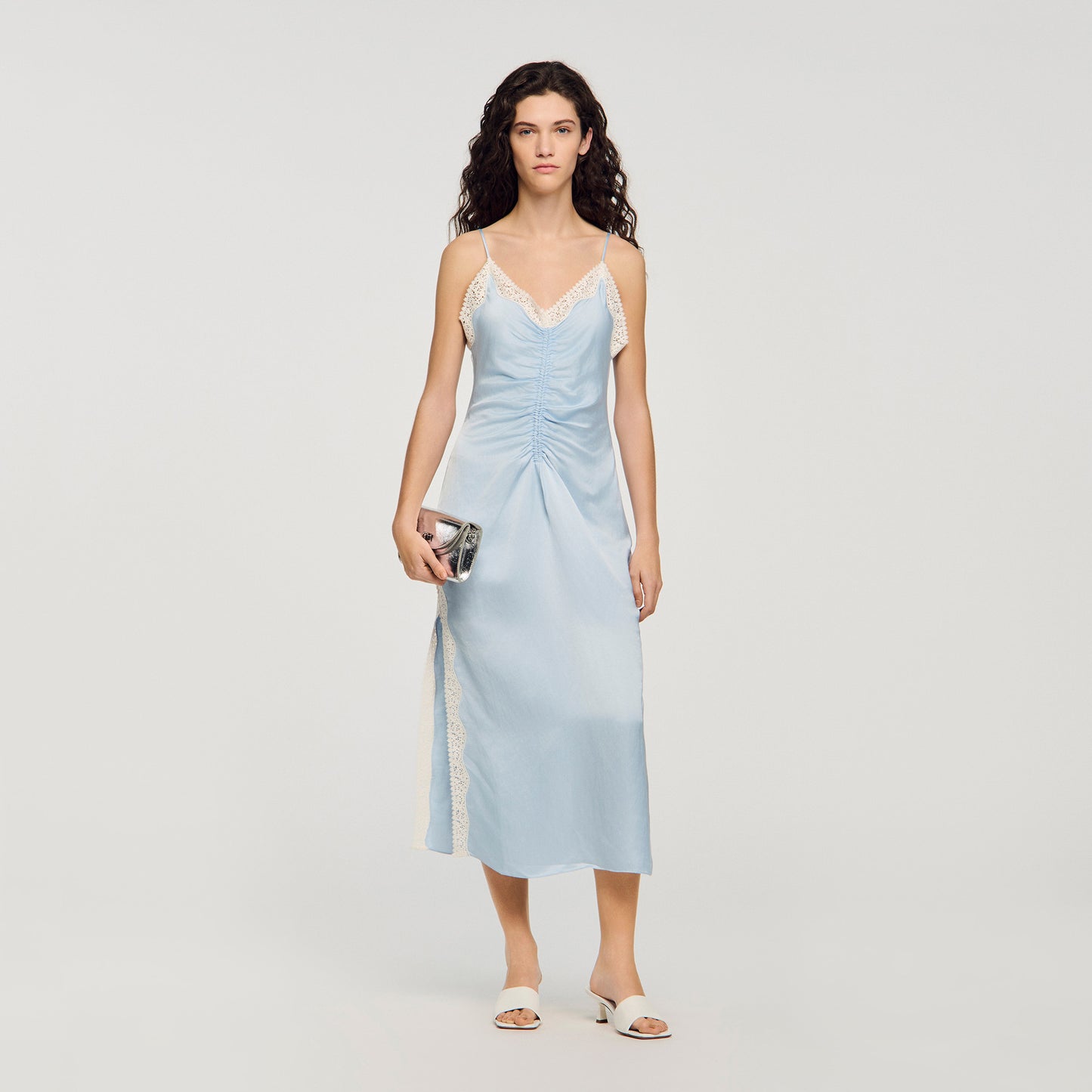 Gaiana Satin-Effect Maxi Dress With Straps SKY BLUE