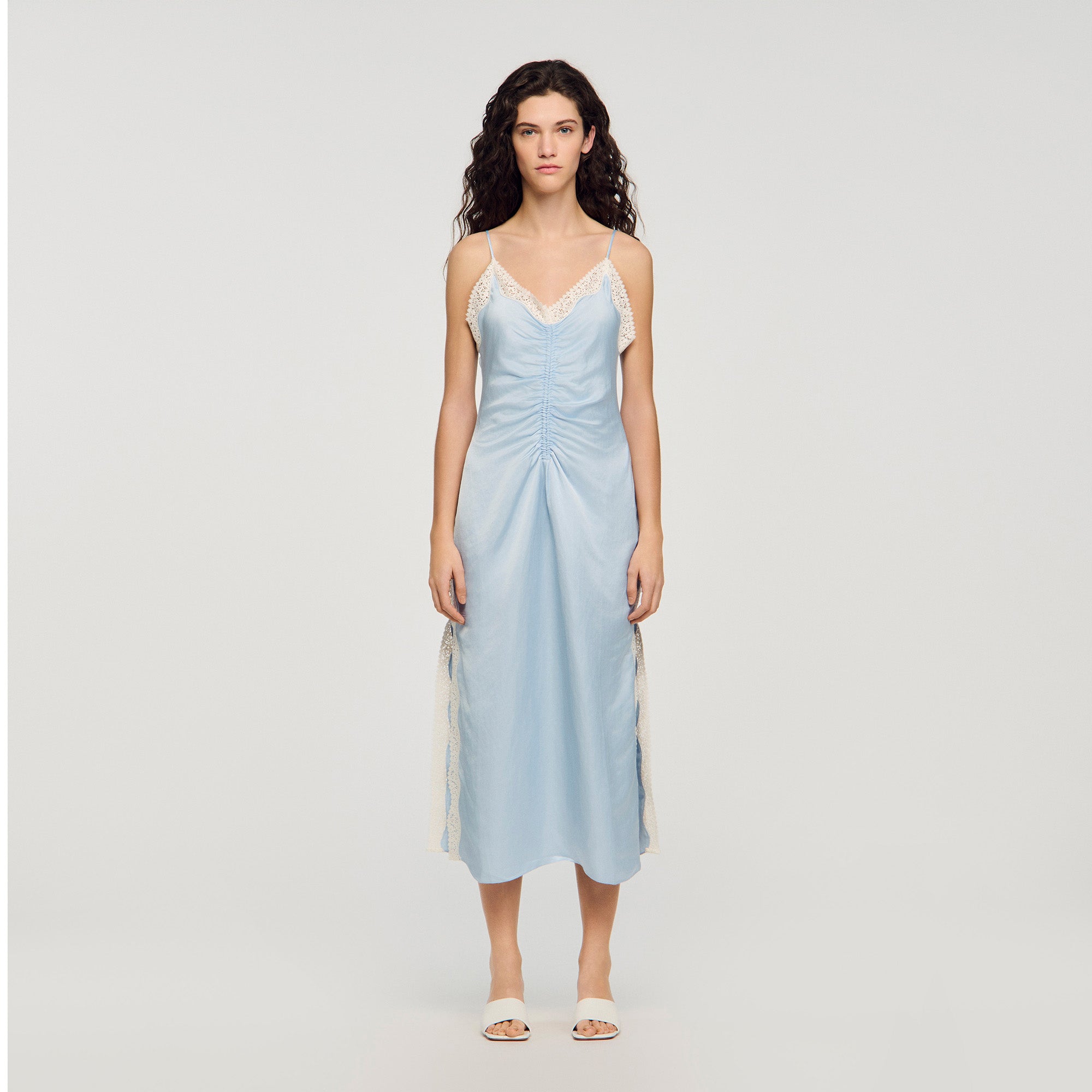 Gaiana Satin-Effect Maxi Dress With Straps SKY BLUE