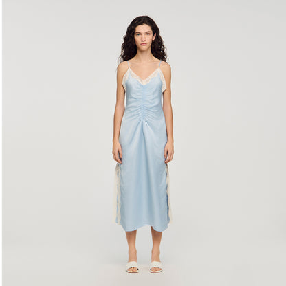Gaiana Satin-Effect Maxi Dress With Straps SKY BLUE
