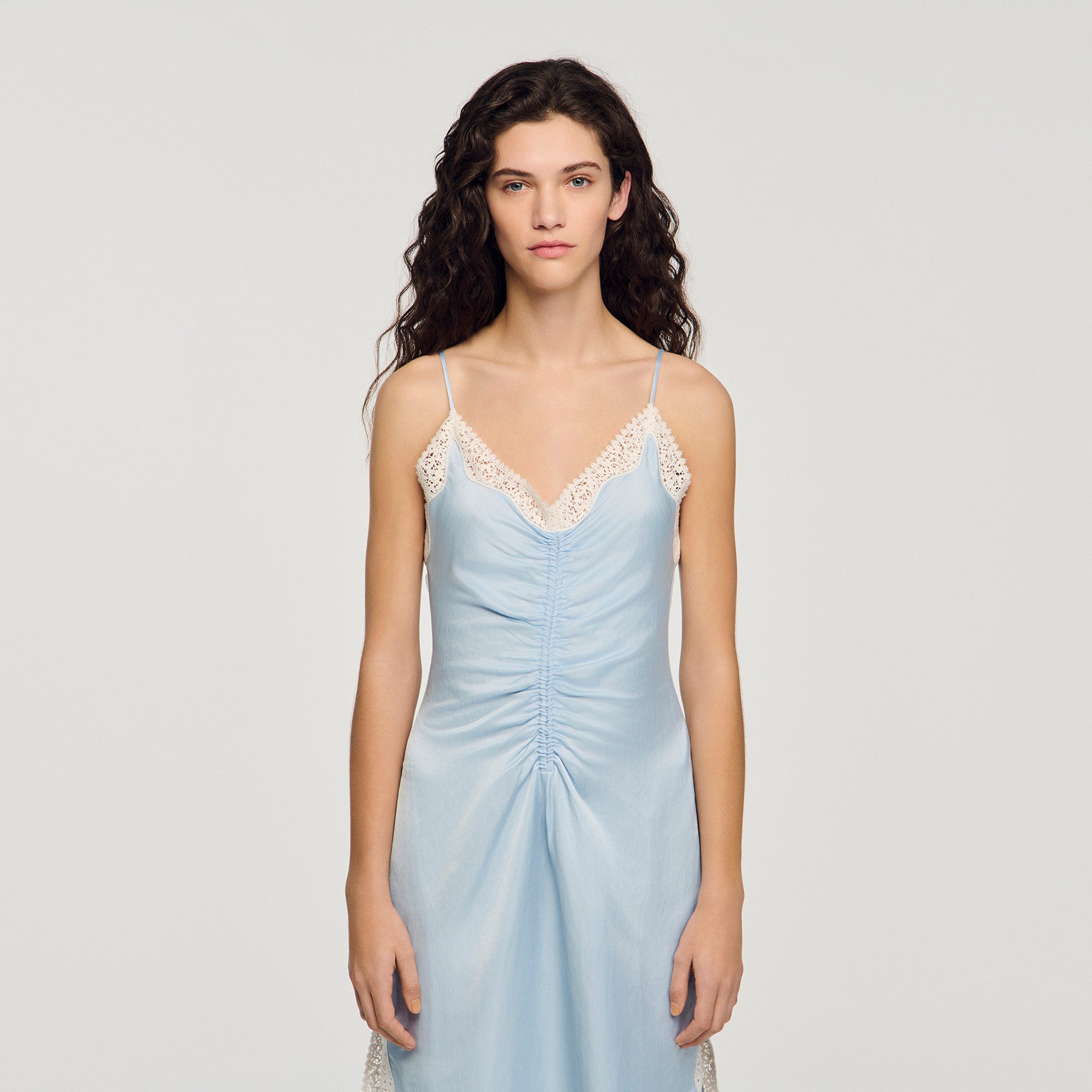 Gaiana Satin-Effect Maxi Dress With Straps SKY BLUE