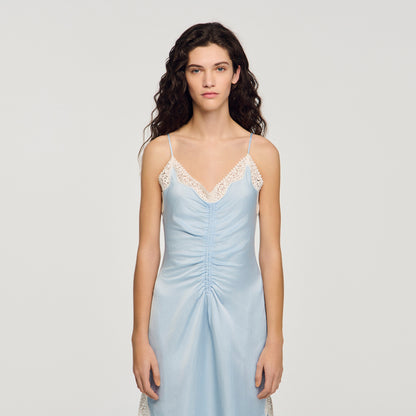 Gaiana Satin-Effect Maxi Dress With Straps SKY BLUE