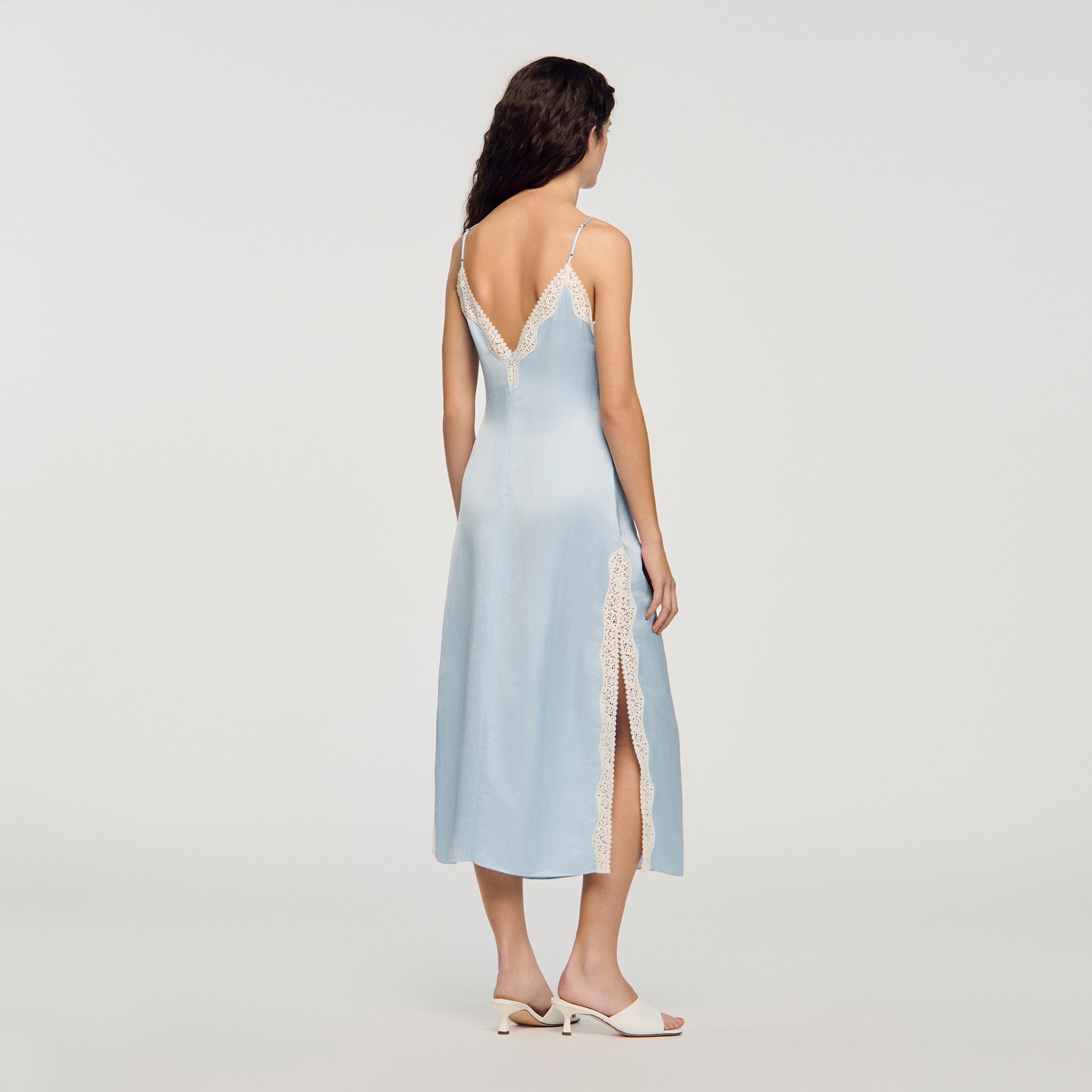 Gaiana Satin-Effect Maxi Dress With Straps SKY BLUE