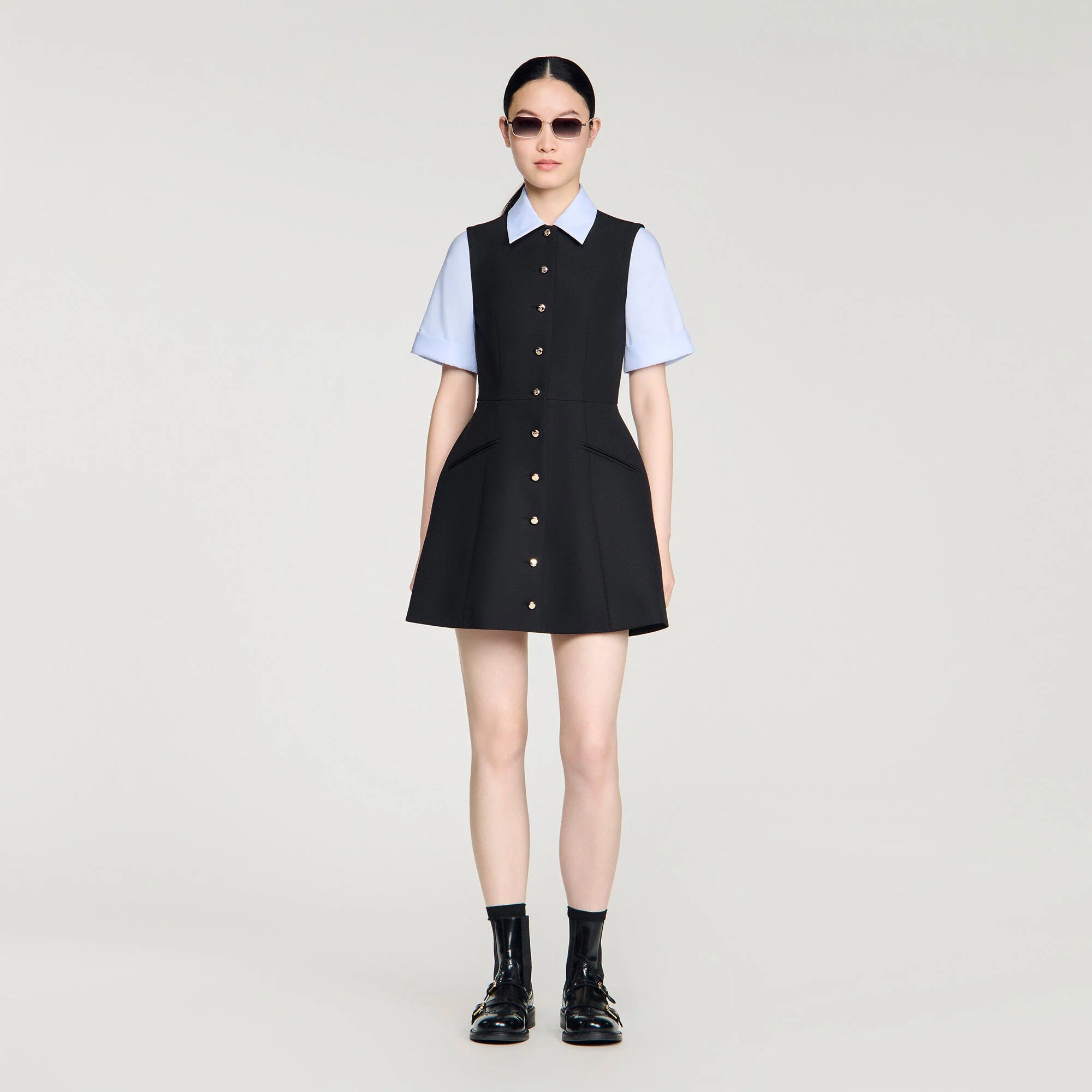 Ada 2-In-1 Short Dress Black