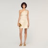 Sirene Short Cutaway Satin-Effect Dress Latte