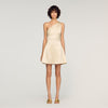 Sirene Short Cutaway Satin-Effect Dress Latte