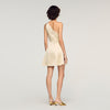 Sirene Short Cutaway Satin-Effect Dress Latte