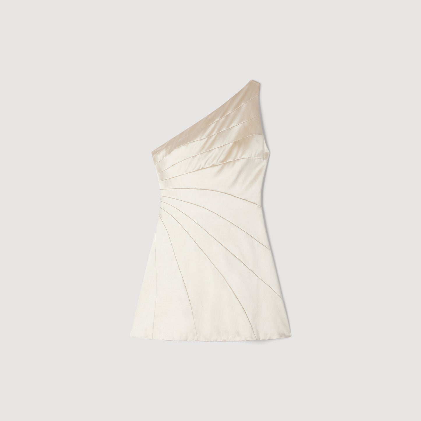 Sirene Short Cutaway Satin-Effect Dress Latte