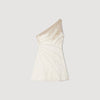 Sirene Short Cutaway Satin-Effect Dress Latte