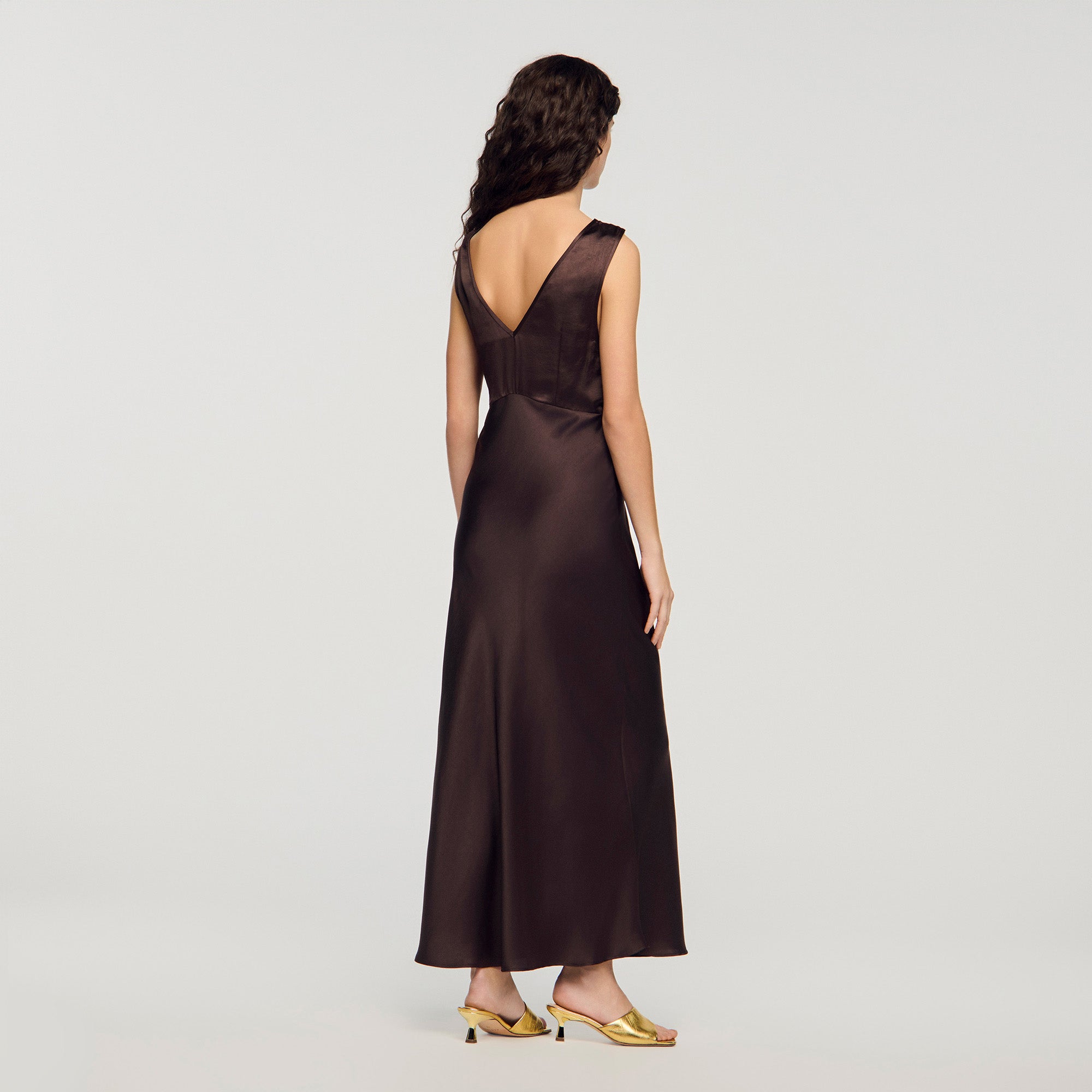 Behati Lace Collar Maxi Dress Brown