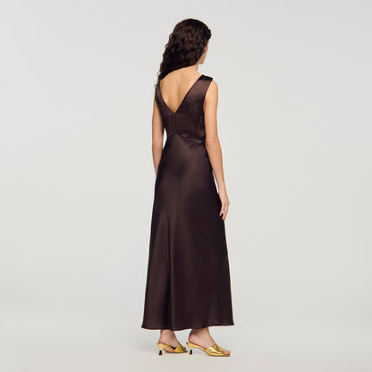 Behati Lace Collar Maxi Dress Brown
