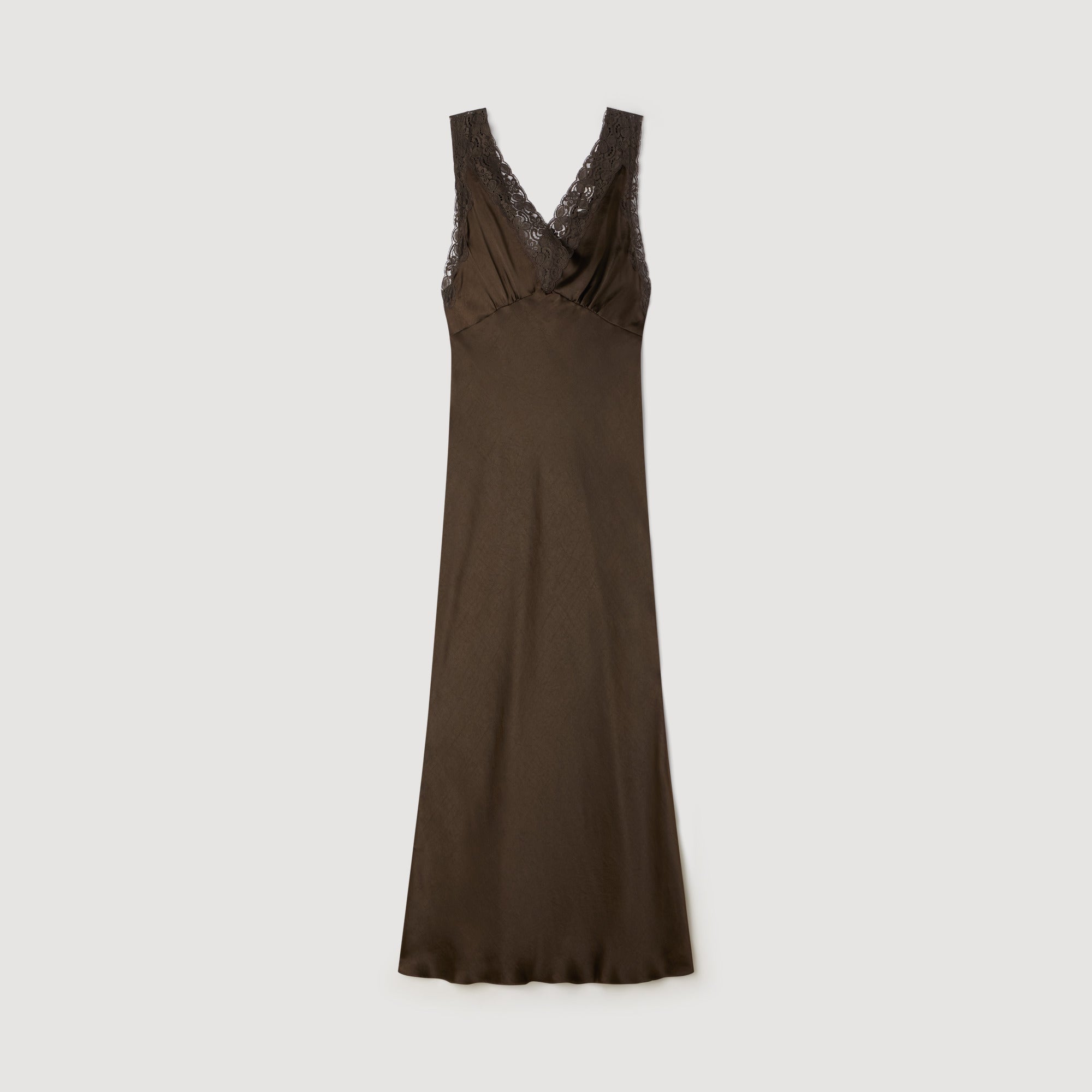Behati Lace Collar Maxi Dress Brown