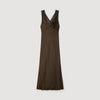 Behati Lace Collar Maxi Dress Brown
