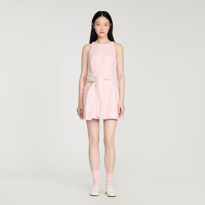 Demirose Sequin Tweed Short Dress Pink