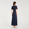Diane Rhinestone Knit Maxi Dress Navy Blue