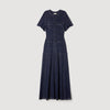 Diane Rhinestone Knit Maxi Dress Navy Blue