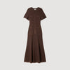 Diane Rhinestone knit maxi dress Brown