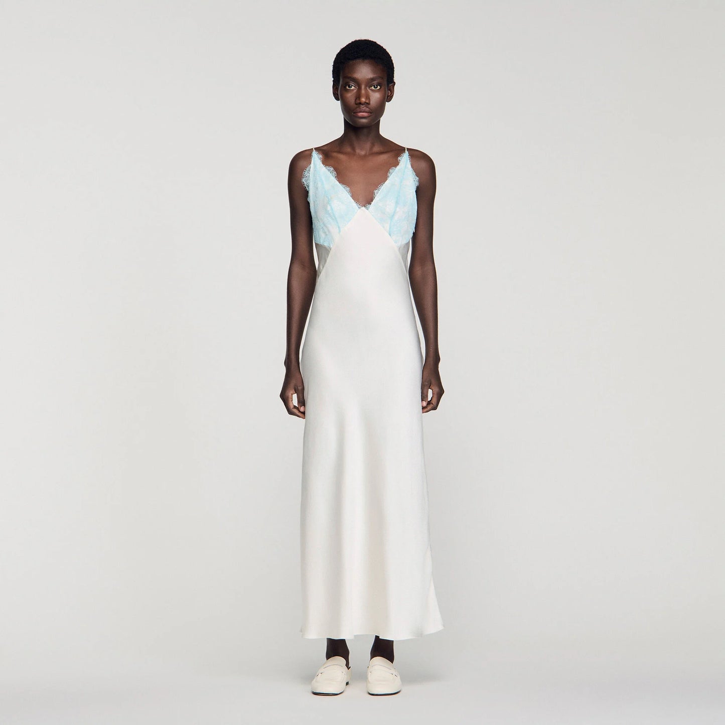 Tess Lingerie-Style Maxi Dress Ecru