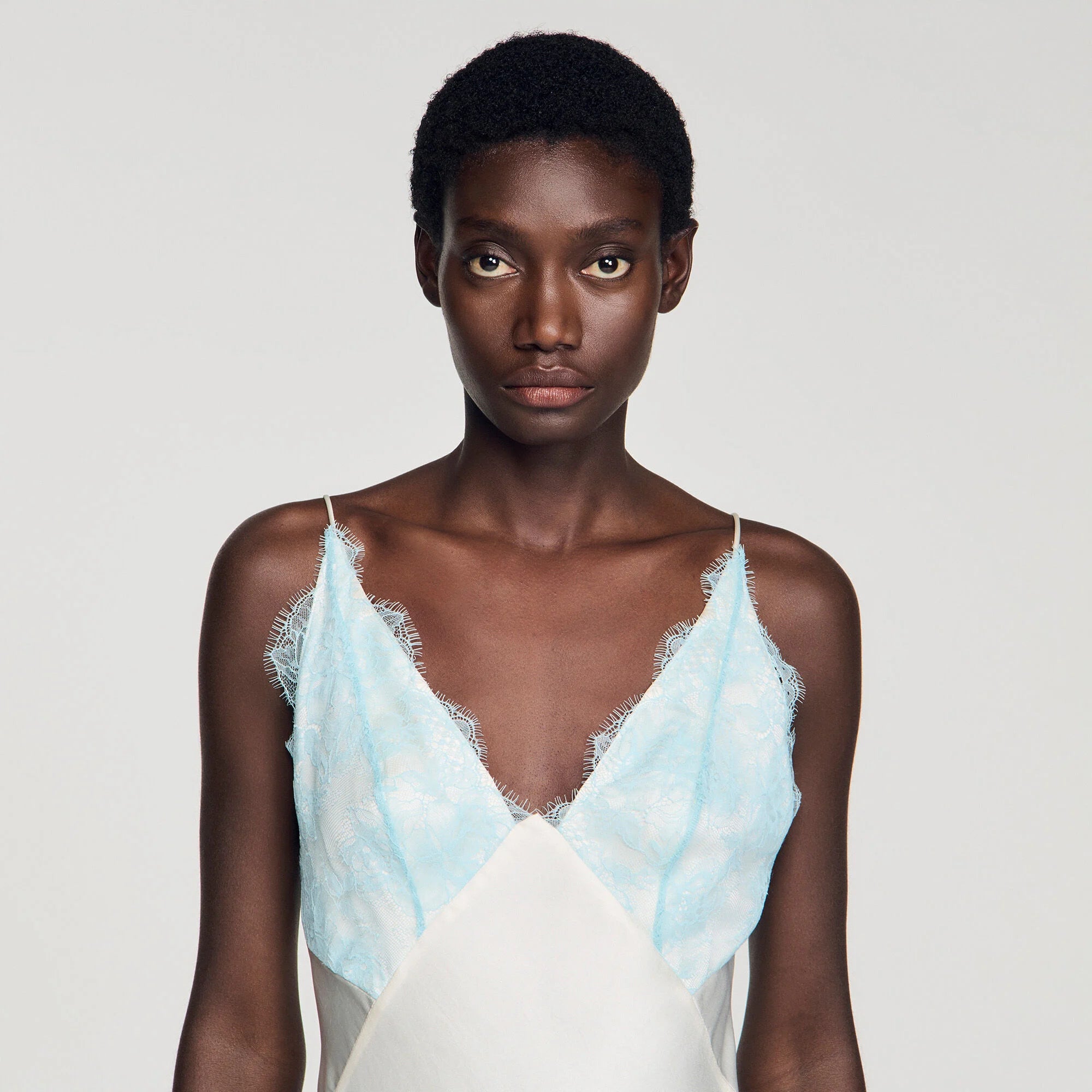 Tess Lingerie-Style Maxi Dress Ecru