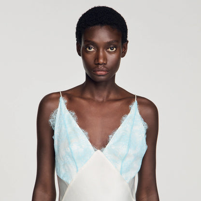 Tess Lingerie-Style Maxi Dress Ecru