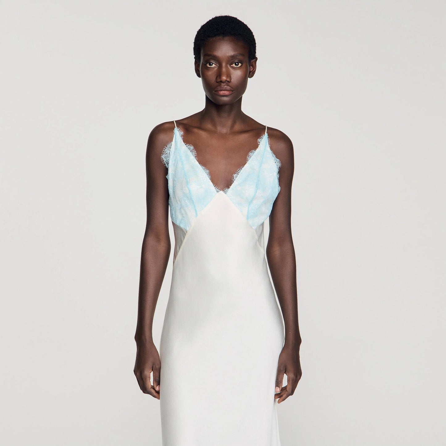 Tess Lingerie-Style Maxi Dress Ecru