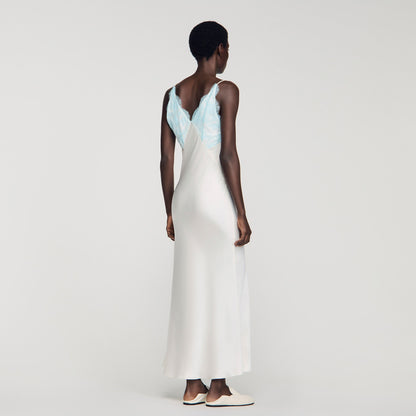 Tess Lingerie-Style Maxi Dress Ecru