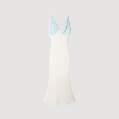 Tess Lingerie-Style Maxi Dress Ecru