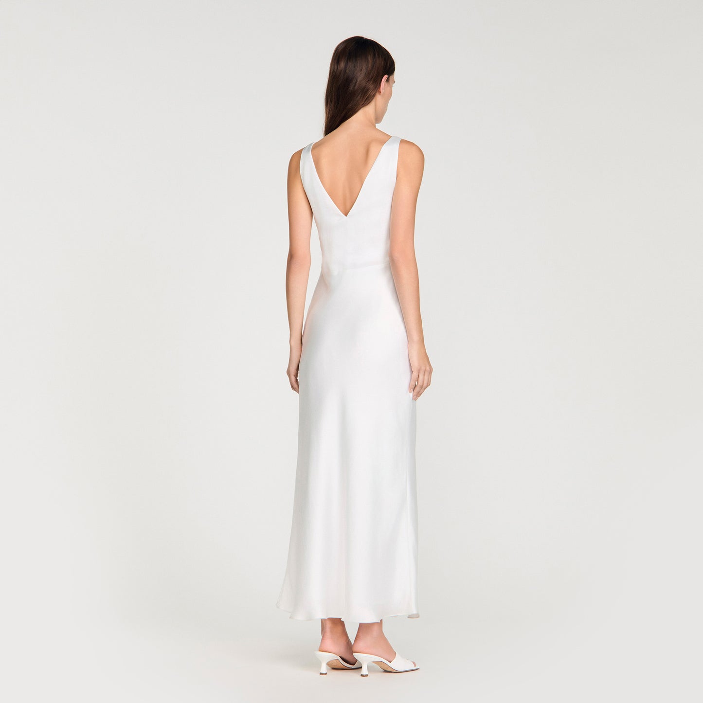 Alma Jewel Satin-Effect Maxi Dress White