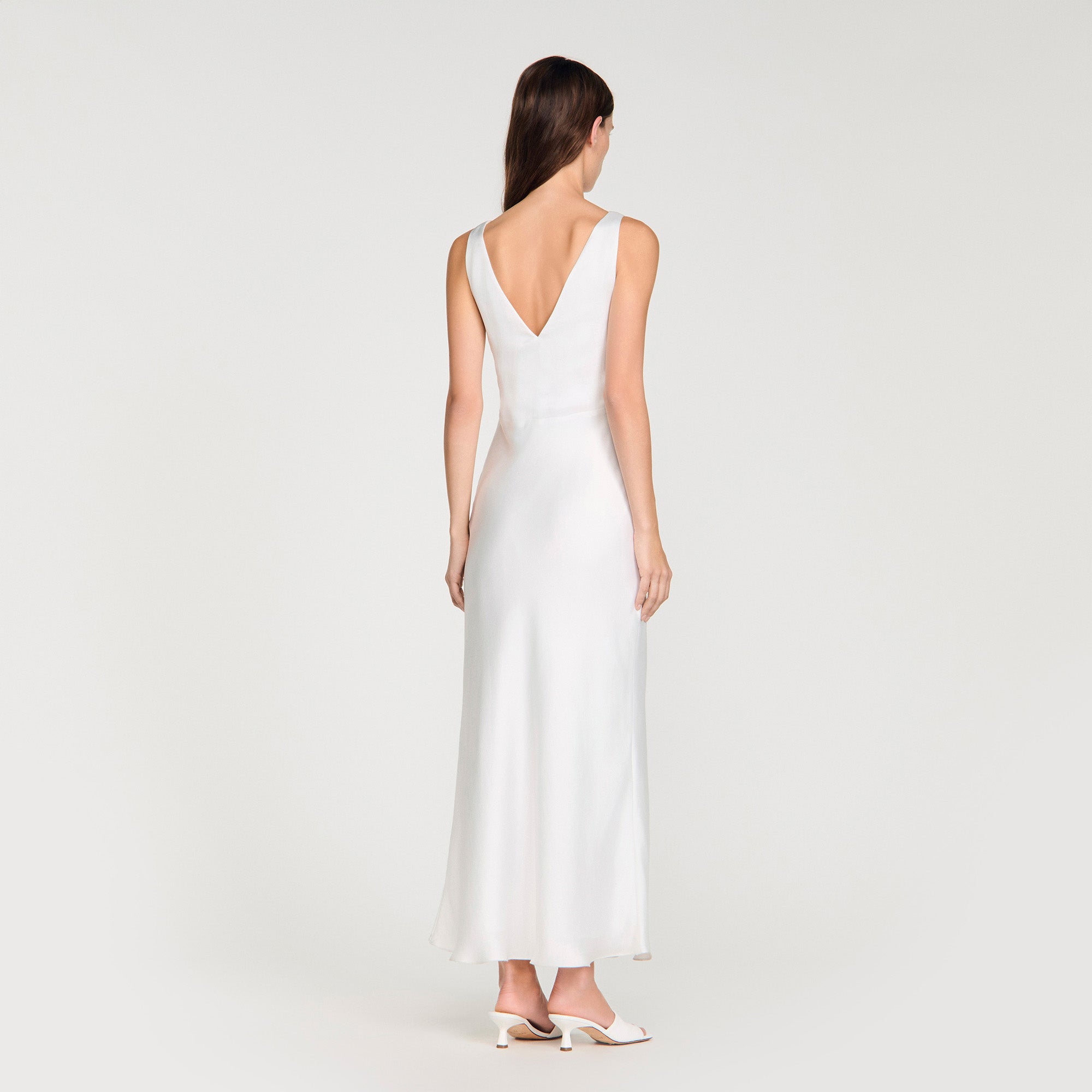 Alma Jewel Satin-Effect Maxi Dress White