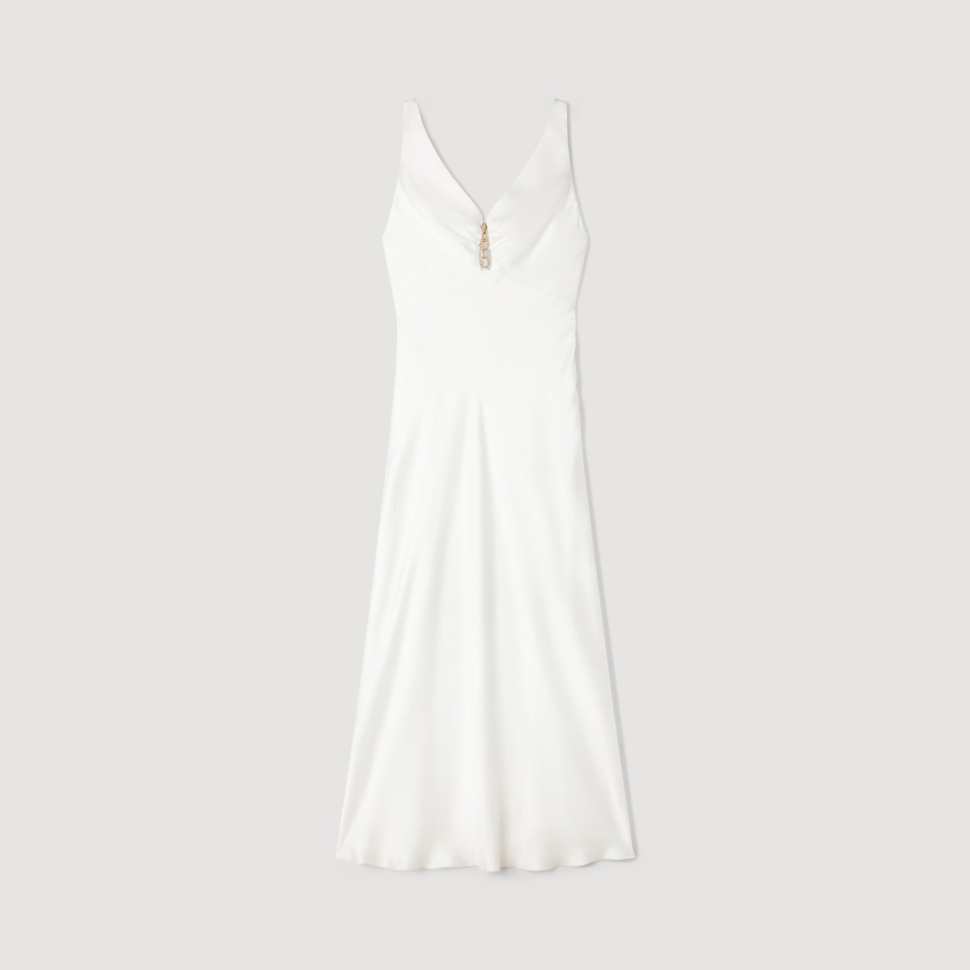 Alma Jewel Satin-Effect Maxi Dress White