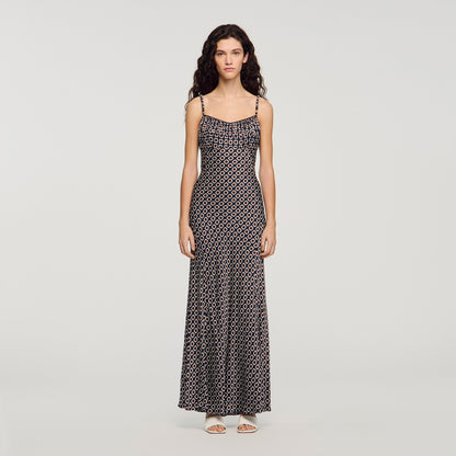 Dona Floral Slip Maxi Dress DEEP BLUE / OCHER