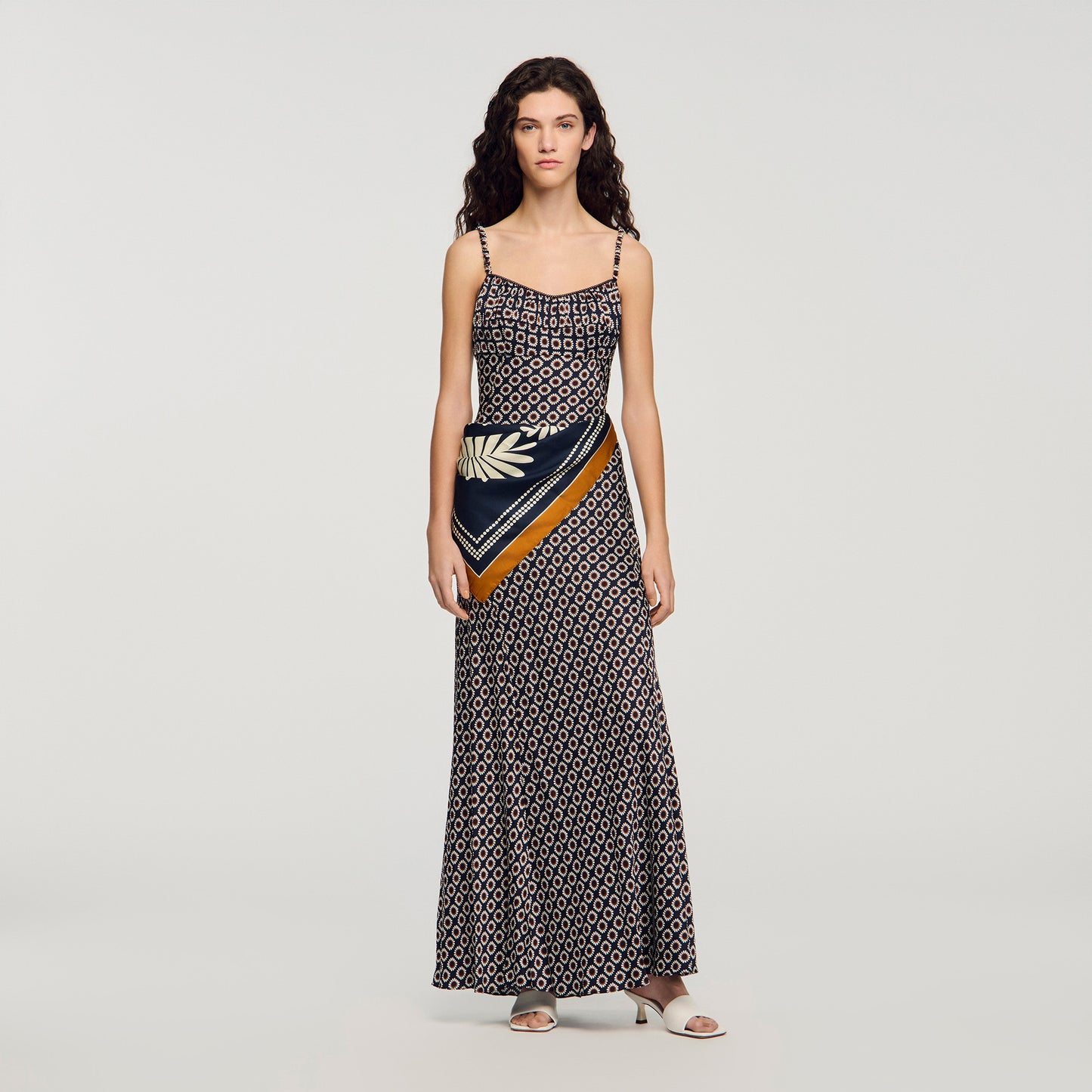 Dona Floral Slip Maxi Dress DEEP BLUE / OCHER