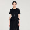 Judith Peplum Knit Maxi Dress Black