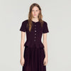 Judith Knit maxi dress with peplum Bordeaux