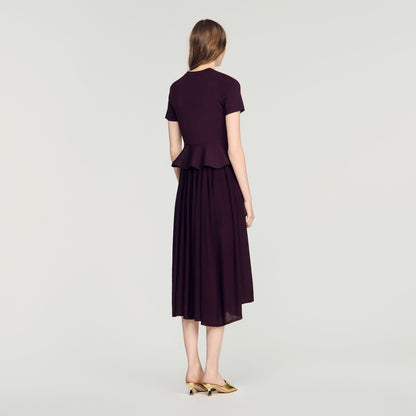 Judith Knit maxi dress with peplum Bordeaux
