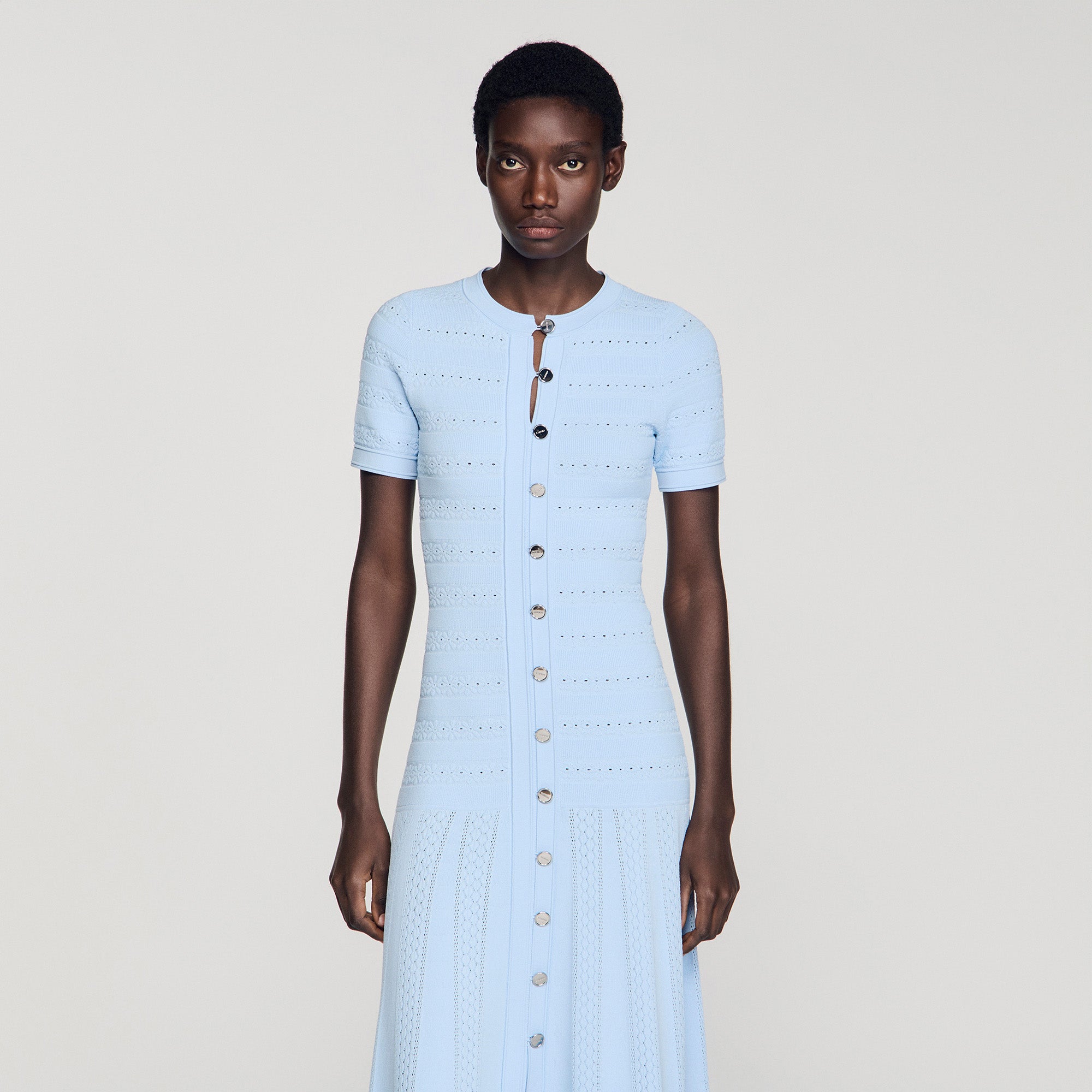 Milona Knit Maxi Dress Sky Blue Milona Knit Maxi Dress Sky Blue