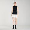 Mendy Two-Tone Short Dress BLACK