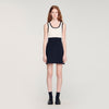 Ellie Two-Tone Knit Short Dress BLACK