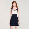 Ellie Two-Tone Knit Short Dress BLACK
