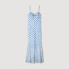 Colette Gingham Linen Maxi Dress Blu / White