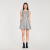 Flavie Tweed And Sequin Short Dress Black / White