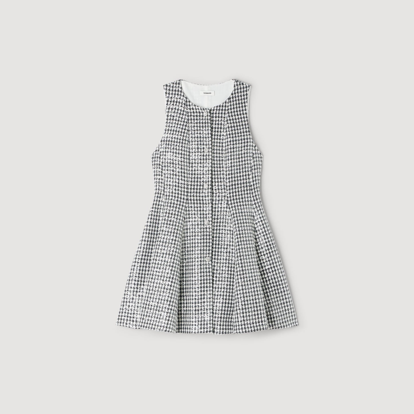 Flavie Tweed And Sequin Short Dress Black / White